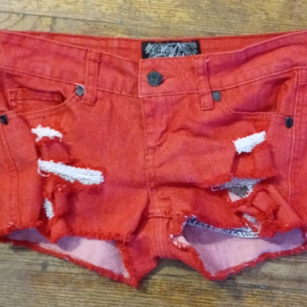 Metal Mulisha Red Jean Shorts Size 3